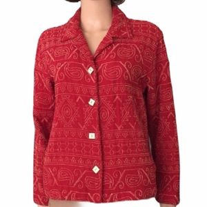 Coldwater Creek red tan embroidered jacket